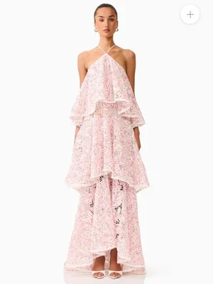 Elliatt Valencia Lace Tiered Halter Maxi Dress thumbnail 2