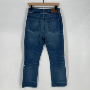 Madewell Retro‎ Cropped Bootcut Jeans Womens 26 Blue Denim Distressed Raw Hem thumbnail 2