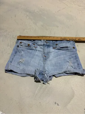 True religion boyfriend Light Blue Denim cutoff Shorts 30 thumbnail 4