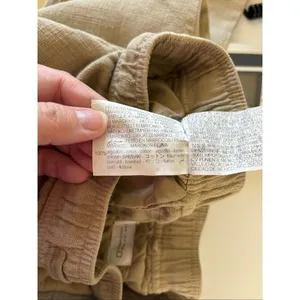 Zara Cotton Pull On Drawstring Pants Tan Straight Leg Women’s Size S thumbnail 4