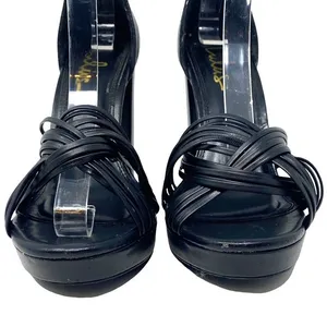 LULUS Sivan Black Platform Ankle Strap High Heels ~ Women's Shoes Size 9 thumbnail 9