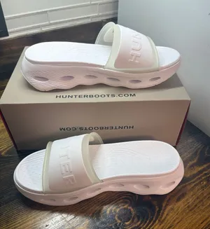 Hunter White Geneva Slip On‎ Sandals Size 10 thumbnail 1