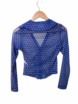 Maeve Sheer Ruched Button-Down Blouse Size XS thumbnail 3