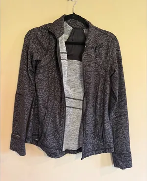 Lululemon Define‎ Jacket Size 8 Black White Space Dye Static Full Zip Athletic thumbnail 1