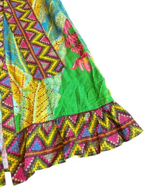 Farm Rio Banana Leaves Off-the-Shoulder Midi Dress Bright Colorful Size Small thumbnail 7
