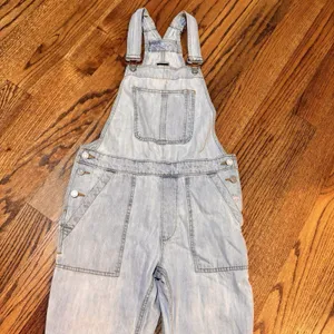 GAP Denim Light Wash Overalls XS Womens Light Indigo Bib‎ Jeans thumbnail 3