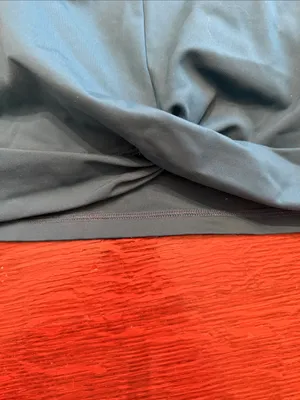 girlfriend collective Twist-Front Strappy Bralette - Teal Blue Medium thumbnail 2
