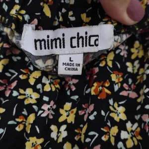 Mimi Chica Black Floral Ditsy Tiered Maxi Skirt Large Boho thumbnail 3