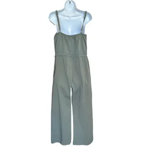 Pistola Olive Green Overall Jumpsuit SMALL Cotton Relaxed Vacation Designer $148 thumbnail 10