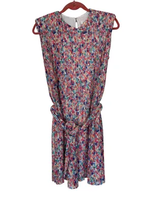 Amanda Uprichard Micro Pleated Ditsy Floral Print Short Dress Size XS thumbnail 2