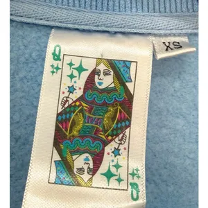 Queen of Sparkles Just Married License Plate Sweatshirt XS Blue Sequin Graphic thumbnail 3