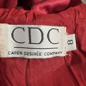 CDC Caren Desiree Vintage Dress Womens 8 Red Crisscross Back Cocktail Made USA thumbnail 6