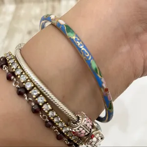 Vintage Cloisonné Skinny Bangle Bracelet thumbnail 3