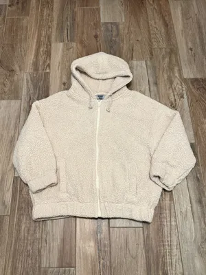 Aerie Teddy Sherpa Fleece Hoodie Jacket thumbnail 2
