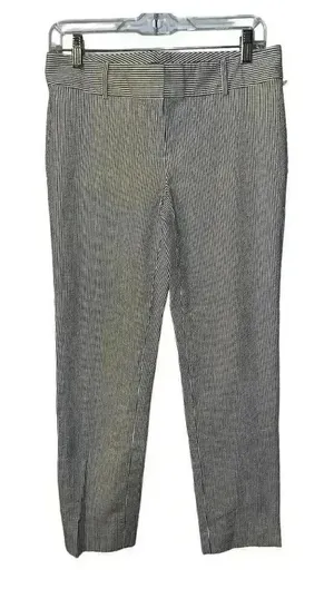 Ann Taylor Gray/White Striped Casual Ankle Pants,‎ Size 4 thumbnail 1