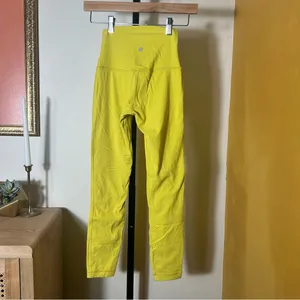 Lululemon Align‎ Pant 25" Nulu Leggings W5CTCS Yellow Pear Athletic Yoga Size 2 thumbnail 4