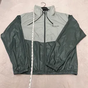Columbia Morning View Windbreaker Mock Neck Jacket Size M Green Colorblock thumbnail 9