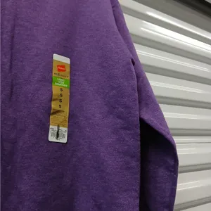 Hanes EcoSmart Womens Sweatshirt Sz Small Purple Crew Neck Pullover Cozy Sweater thumbnail 3