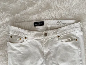 J.Crew Matchstick White Raw Hem Jeans Size 29 Short thumbnail 2