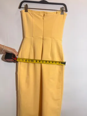 Elliatt Amara Butter Yellow Strapless Sculpted Waist Formal Maxi Dress Size S thumbnail 5