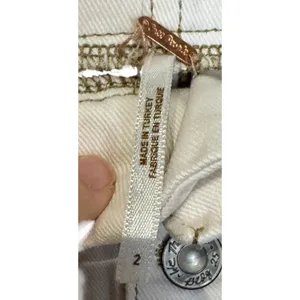 Free People Women's Shorts Denim Button Fly High-Waisted Cotton White‎ Size 2 thumbnail 5