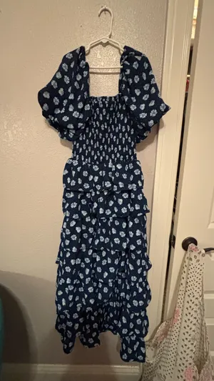 Floral maxi ruffle dress thumbnail 2