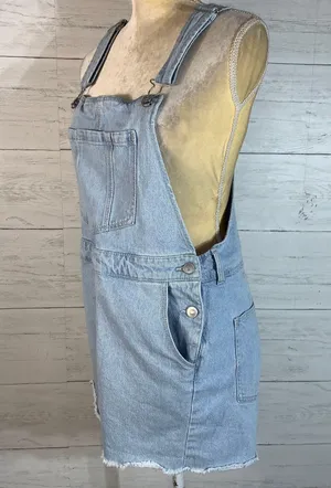 No Boundaries Relaxed Boyfriend Shortalls, 3.5" Inseam, Women's M(7-9) thumbnail 10
