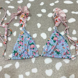 Blackbough Swim bikini top venice floral Tessa Ruffled Triangle pastel tie thumbnail 2