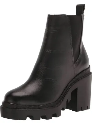 Steve Madden Roxie Platform Bootie in Black Leather, Chunky Lug Sole, size 9 thumbnail 3