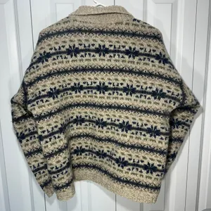 Northern Isles XL Wool Blend Nordic Fair Isle Cardigan Sweater USA Vtg Grandma thumbnail 6
