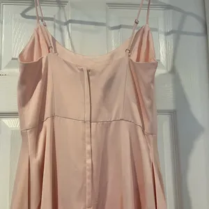 David’s Bridal Light Pink Bridesmaid Dress Size 6 Slit Spaghetti Strap Formal thumbnail 6