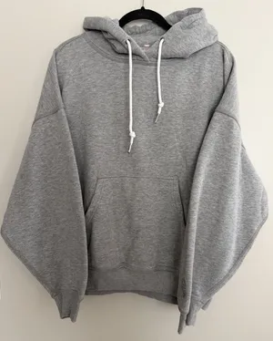Free People FP Movement Final Call Logo Embroidered Hoodie Heather Grey Small thumbnail 1