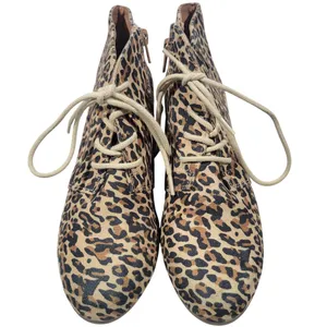 DV Dolce Vita Leopard Print Wedge Ankle Boots Lace Up Side Zip Women's Size 6‎ thumbnail 2