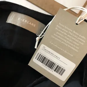Everlane The Tiered Corduroy Dress Cotton Stretch Puff Sleeve Black Size M thumbnail 3