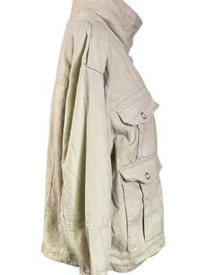 Free People Bohemian Kali Washed Utility Military Canvas Jacket Oat Large thumbnail 12