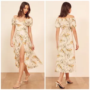 Reformation Pearl Midi Dress Aurora Floral Cream thumbnail 2