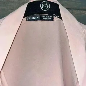 SHEIN Elegant Blush Pink Bow Blouse‎ with Mesh Dot Sleeves - Romantic Top A68 thumbnail 2