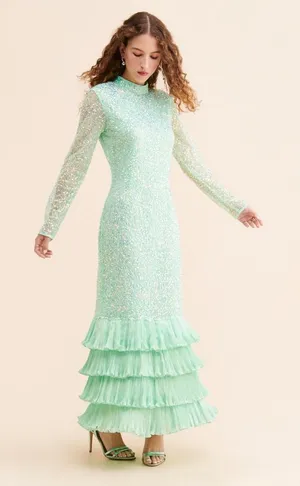Anthropologie Bhanuni By Jyoti Siren‎ Sequin Maxi Dress - Size Small thumbnail 1