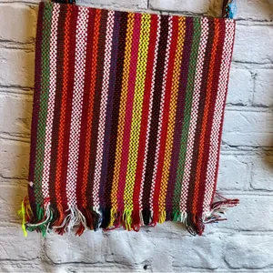 Boho Beaded Fringe Multicolored Embroidered Floral Fabric Crossbody Bag Purse thumbnail 5