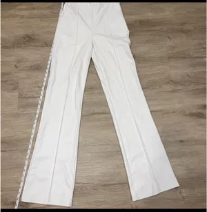 Venti 6 pleather high waist wide leg white pants S thumbnail 6