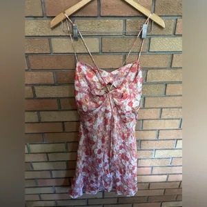 NWT MON RENN Hillside Floral Mini Dress Strappy Pink Size Large/12 thumbnail 4