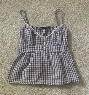 Brandy Melville Gingham Babydoll Tiffany Top thumbnail 1