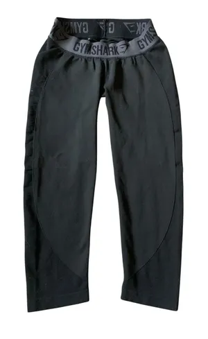 Gymshark Flex Cropped Leggings Womens XS Black Grey Seamless Gymcore‎ Athleisure thumbnail 1