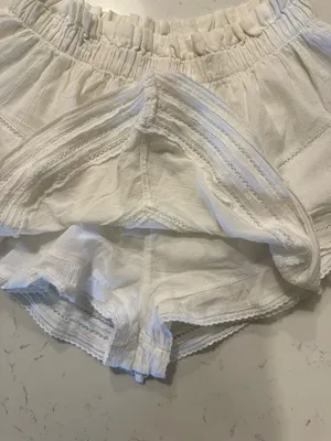 Aerie White Flowy Ruffle Shorts Small Petite Boho Lounge Summer thumbnail 5