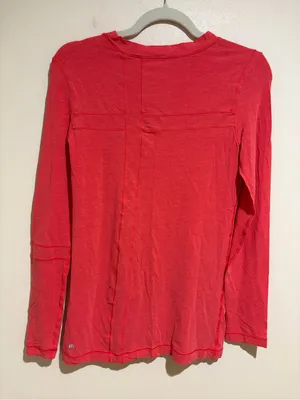 Lululemon Promenade Long Sleeve Athletic Active Top Shirt Red Asymmetric thumbnail 8