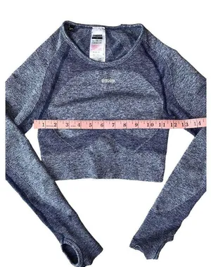 Flex Long Sleeve Active Blue crop Top thumbnail 9
