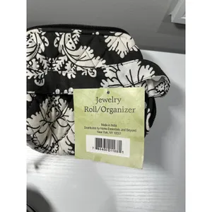 Travel Organizer Bundle Jewelry Roll Cosmetic Bag Vichy Pouch Silver Paisley 3pc thumbnail 7