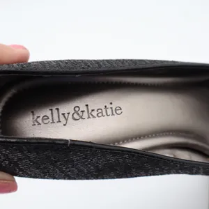 Kelly & Katie Pumps Womens 8.5 Peep Toe Black Shimmer Glitter Stiletto Good thumbnail 5