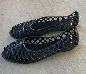 American Apparel Lattice jelly sandal black NEW! thumbnail 1