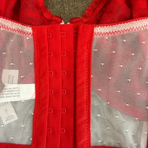 Auden Red & White Lace Underwire Bustier Longline Bra Size‎ XL thumbnail 3
